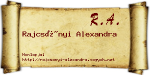 Rajcsányi Alexandra névjegykártya