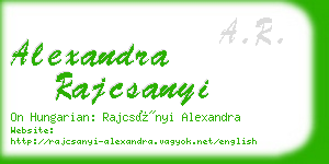 alexandra rajcsanyi business card